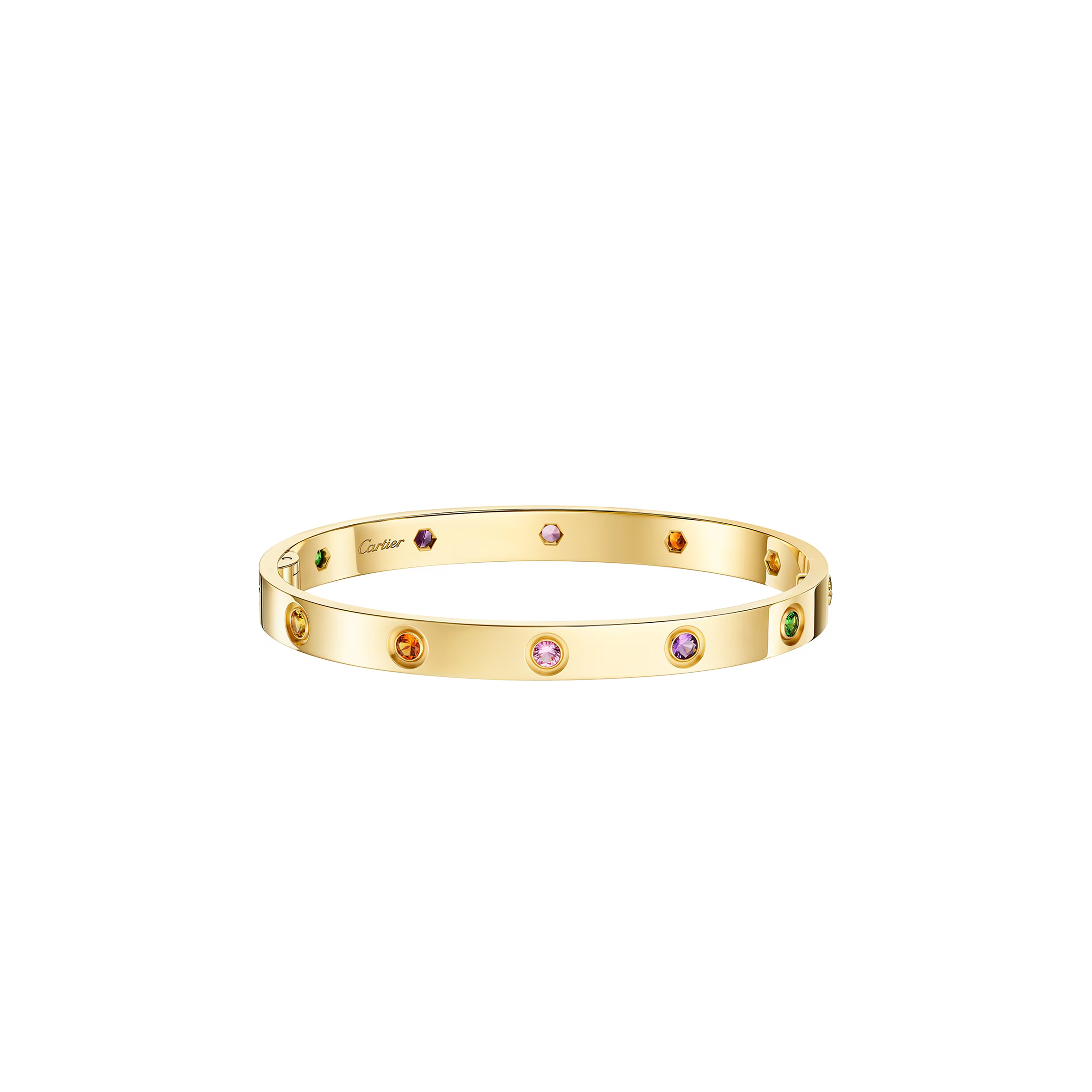 CARTIER YELLOW GOLD AND GEMSTONE LOVE BRACELET CRB6093317
